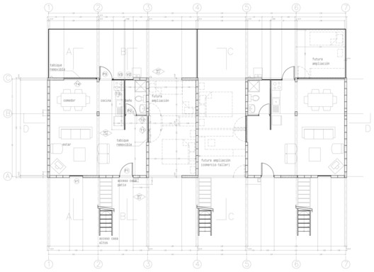 Floor plan showing future expansion zones